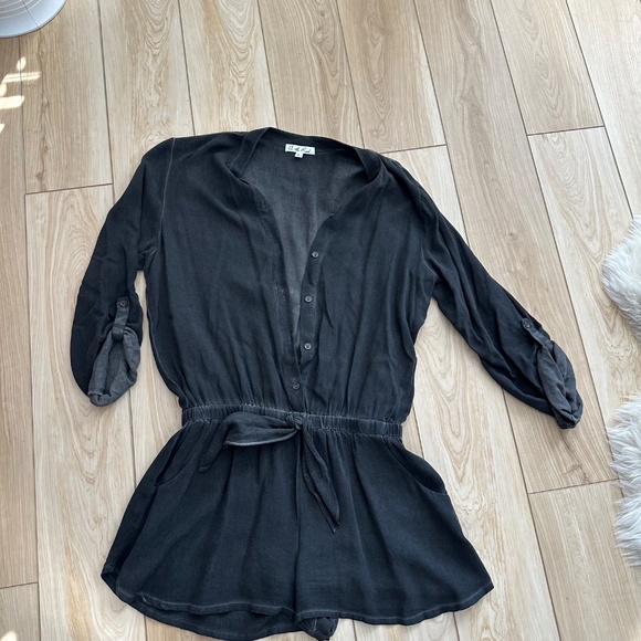 Long Sleeved Grey Shorts Romper One Piece - L - Picture 2 of 6